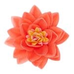 Kwiat LOTOSU waflowy na tort,  pomarańczowy 1 szt. Rose Decor 7cm