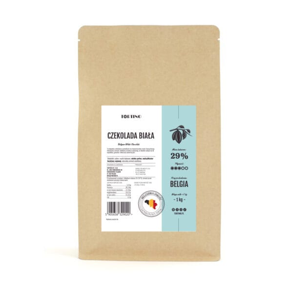 Czekolada biała 30% w dropsach 1kg Tortino