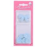 Dekoracja na tort 7 jaskrów, 2 kokardki ozdoby niebieskie Rose Decor