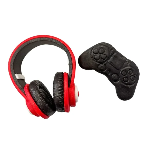 Dekoracji dla gracza (słuchawki i pad) figurka cukrowa na tort Playstation Xbox