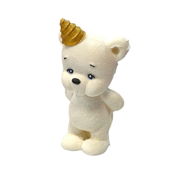 Figurka  czekoladowa Biały Miś na tort urodzinowy