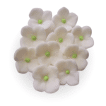 Hortensja biała 3,5cm kwietek z masy cukrowej 10 szt - obrazek 2