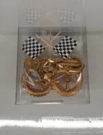 Dekoracja cukrowa na tort Motor zestaw 5 szt złoty