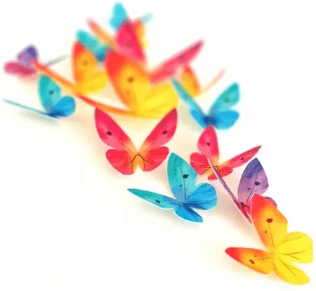 a7f698bcf1cec61bb91603f02f4d5770.png Motyle waflowe 3D MIX KOLOR 8 sztuk Rose Decor - obrazek 1