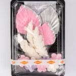 Dekoracja cukrowa pióra wachlarze Zestaw rózowy srebrny