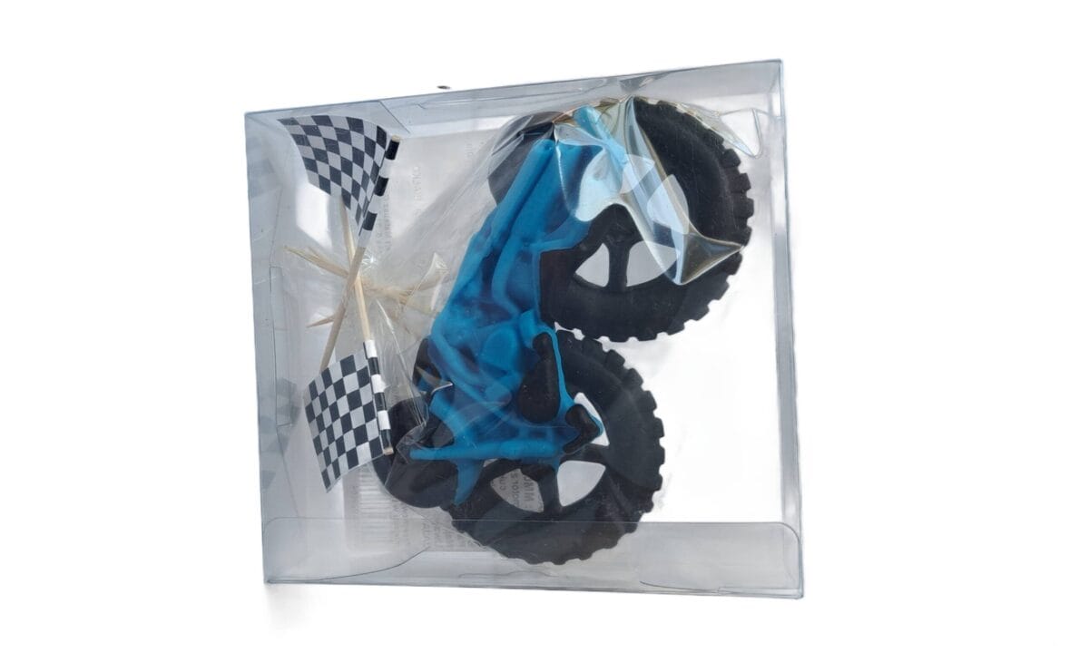 Dekoracja cukrowa na tort Motor zestaw 5 szt niebieski - obrazek 2