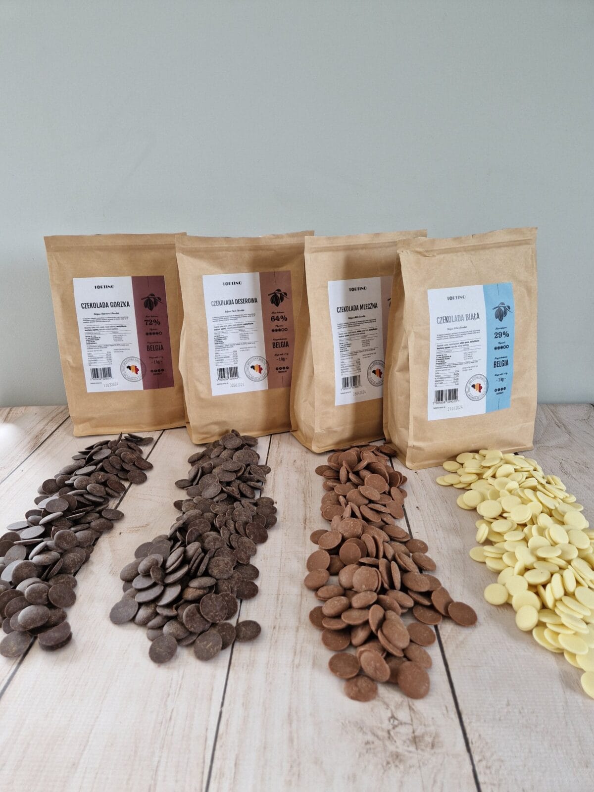 Czekolada deserowa belgijska 64% 1kg Tortino - obrazek 2