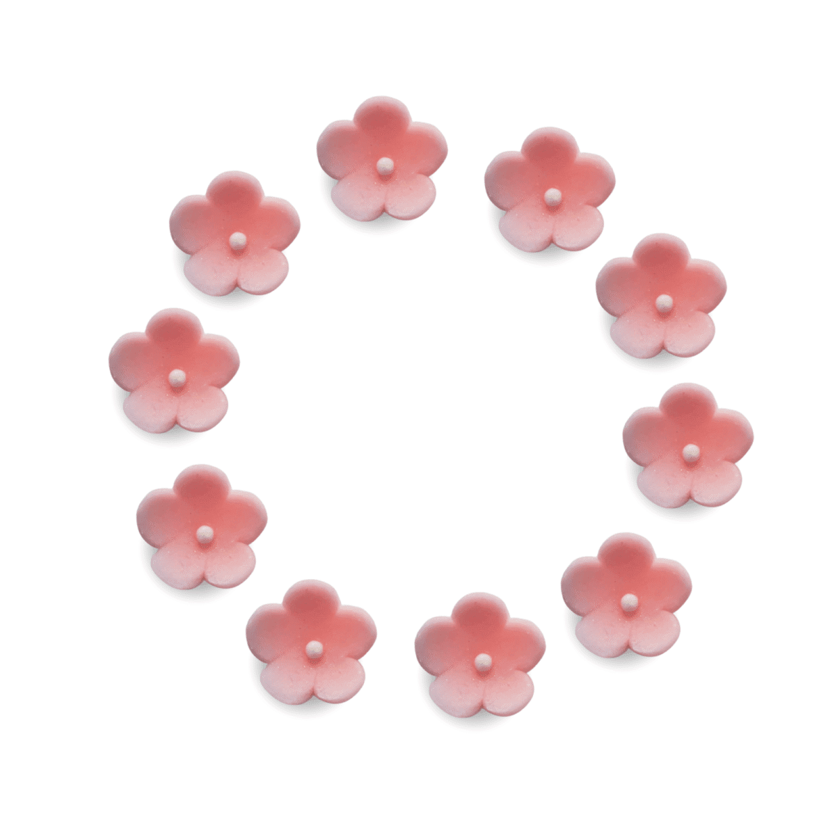 Kwiaty MINI cukrowe różowe śr. 1,5 cm opak. 10 szt. - obrazek 2