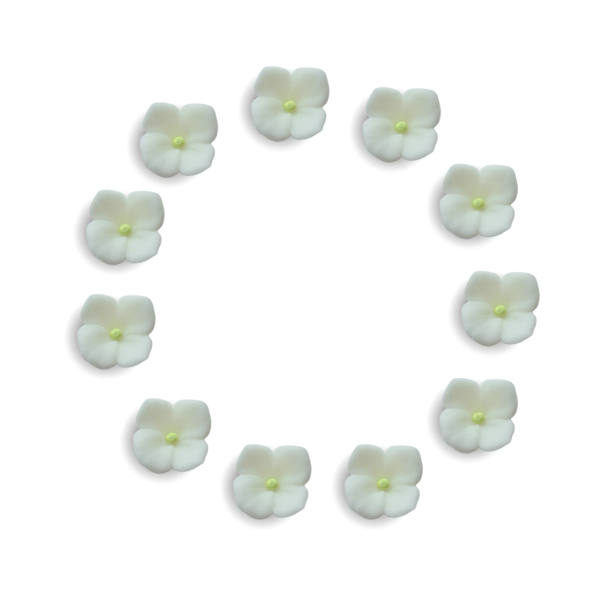 Hortensja biała 3,5cm kwietek z masy cukrowej 10 szt - obrazek 3