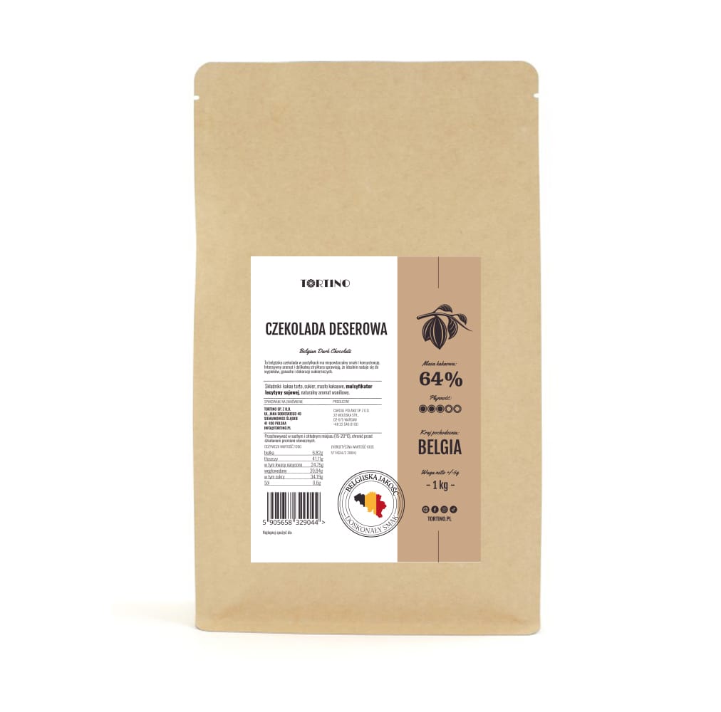 dcc464b959c8ec292d081202d180cf3a.jpg Czekolada deserowa belgijska 64% 1kg Tortino - obrazek 1