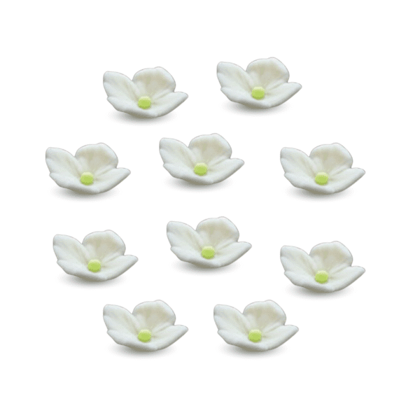 Hortensja biała 3,5cm kwietek z masy cukrowej 10 szt