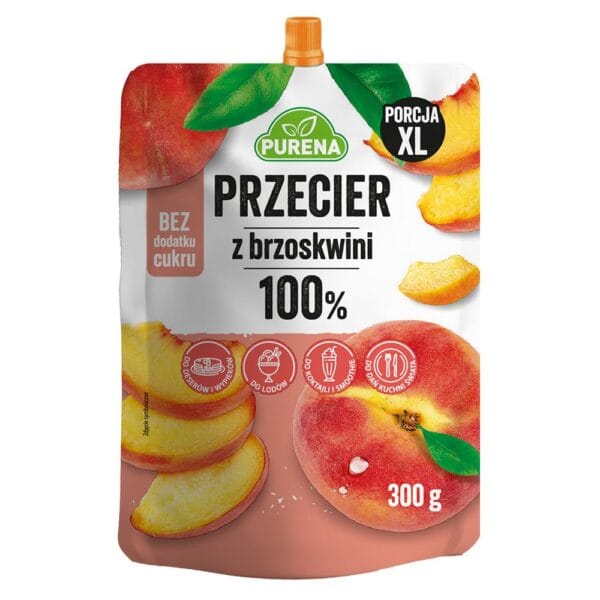 Przecier brzoskwiniowy puree 100% 300g Purena