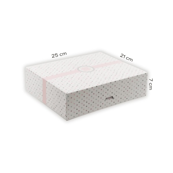 Opakowanie na ciasto z nadrukiem kropki 250x210x70