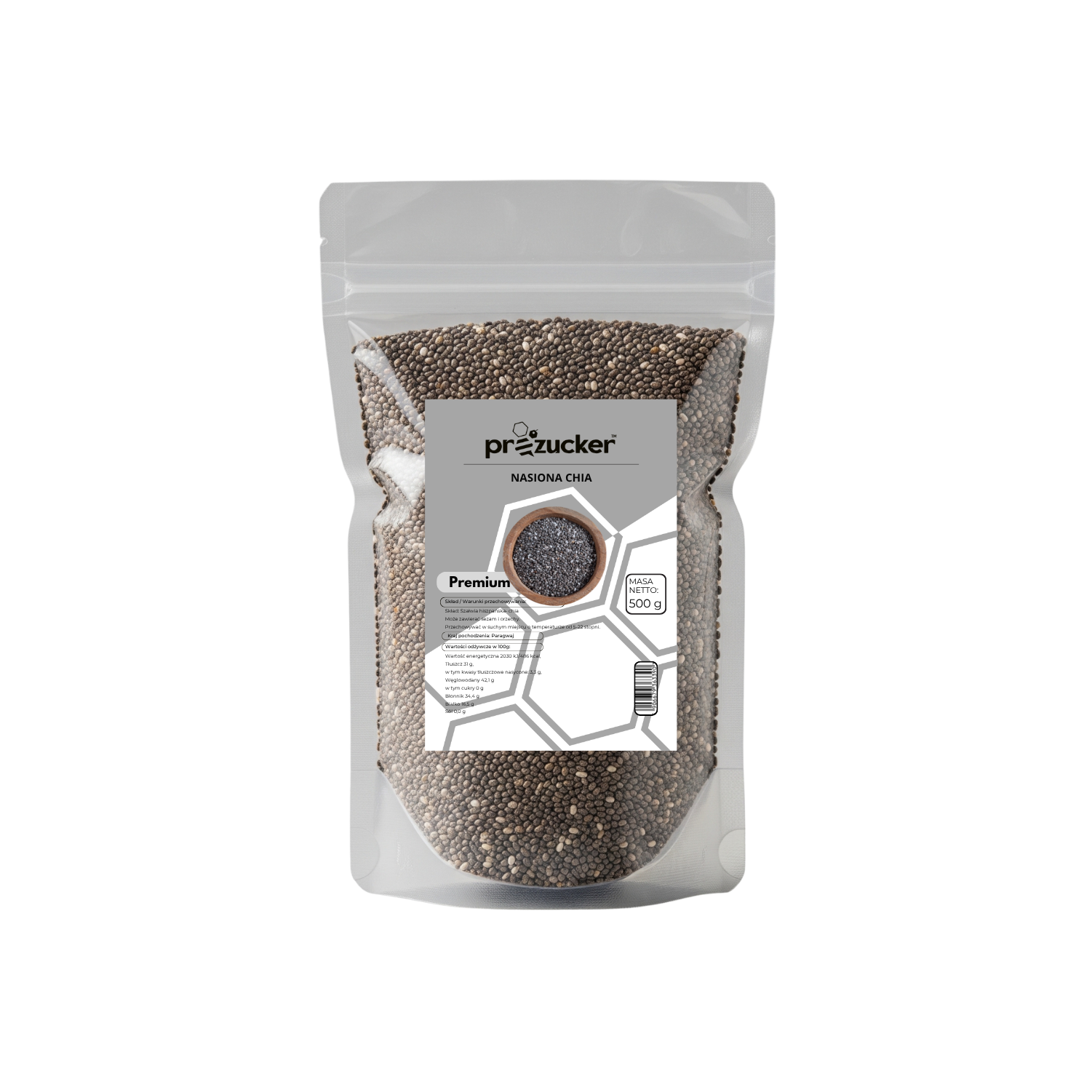 chia 0,5 Nasiona Chia proZucker 500g - obrazek 1