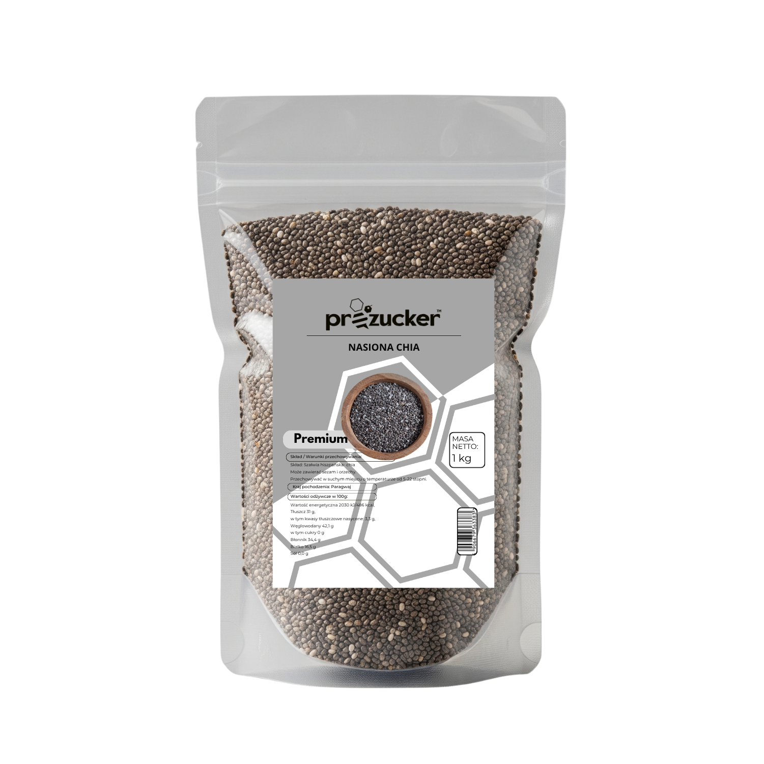 chia 1kg Nasiona Chia proZucker 1kg - obrazek 1