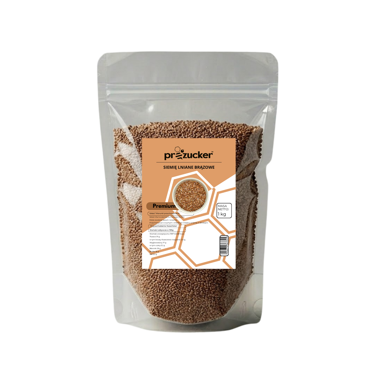 siemie 1kg Siemię lniane proZucker 1kg - obrazek 1